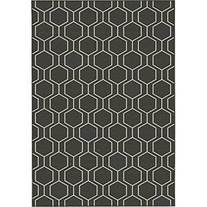 ASPECT GENEVIEVE TRELLIS Hexagon Pattern Area Rug (Black/Cream, 120x170cm) ASPECT GENEVIEVE TRELLIS Hexagon Pattern Area Rug (Black/Cream, 120x170cm)