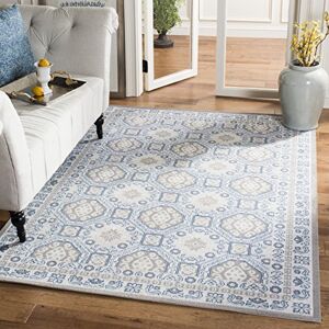 Safavieh Traditional Rug for Living Room, Dining Room, Bedroom Patina Collection, Short Pile, in Light Grey and Ivory, 91 X 152 cm Safavieh Traditional Rug for Living Room, Dining Room, Bedroom Patina Collection, Short Pile, in Light Grey and Ivory, 91 X 152 cm