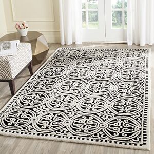 Safavieh Medallion Rug for Living Room, Dining Room, Bedroom Cambridge Collection, Short Pile, in Black and Ivory, 122 X 183 cm Safavieh Medallion Rug for Living Room, Dining Room, Bedroom Cambridge Collection, Short Pile, in Black and Ivory, 122 X 183 cm