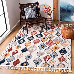 Safavieh Boho Chic Indoor Woven Rectangle Area Rug, Morocco Collection, MRC924, in Cream/Multi, 160 X 229 cm for Living Room, Bedroom or Any Indoor Space Safavieh Boho Chic Indoor Woven Rectangle Area Rug, Morocco Collection, MRC924, in Cream/Multi, 160 X 229 cm for Living Room, Bedroom or Any Indoor Space
