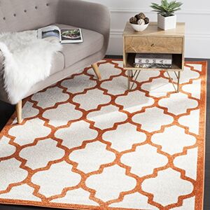 Safavieh Trellis Rug for Indoor & Outdoor Amherst Collection, Short Pile, in Beige and Orange color, 122 X 183 cm Safavieh Trellis Rug for Indoor & Outdoor Amherst Collection, Short Pile, in Beige and Orange color, 122 X 183 cm