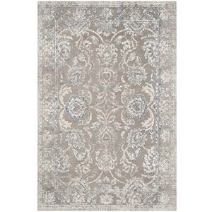 Safavieh Traditional Rug for Living Room, Dining Room, Bedroom Patina Collection, Short Pile, in Taupe and Blue, 91 X 152 cm Safavieh Traditional Rug for Living Room, Dining Room, Bedroom Patina Collection, Short Pile, in Taupe and Blue, 91 X 152 cm