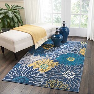 Nourison Passion Floral Floral Blue 4' x 6' Area Rug 3'9" x 5'9 Nourison Passion Floral Floral Blue 4' x 6' Area Rug 3'9" x 5'9