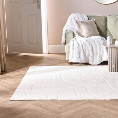 OHS Contour Tufted Rugs Living Room 120 x 170, Soft Fluffy Rugs for Bedroom Home Decorations Modern Non Slip Bedroom Rug Medium Non Shedding Hallway Runner Low Pile Carpet, Ivory OHS Contour Tufted Rugs Living Room 120 x 170, Soft Fluffy Rugs for Bedroom Home Decorations Modern Non Slip Bedroom Rug Medium Non Shedding Hallway Runner Low Pile Carpet, Ivory