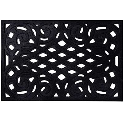 Nicoman Outdoor Doormat Decorative Stair Mats Heavy Duty Drainage Dirt Trapper Porch Rubber Skid Proof Anti Slip (Large, Black-Bold, 90 x 60cm) Nicoman Outdoor Doormat Decorative Stair Mats Heavy Duty Drainage Dirt Trapper Porch Rubber Skid Proof Anti Slip (Large, Black-Bold, 90 x 60cm)
