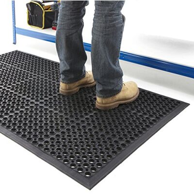 BiGDUG Rubber Workplace Mat Indoor 0.9 x 1.5 Metre Anti-Fatigue Heavy Duty Mats Factory Workshop BiGDUG Rubber Workplace Mat Indoor 0.9 x 1.5 Metre Anti-Fatigue Heavy Duty Mats Factory Workshop
