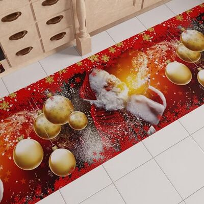 PETTI Artigiani Italiani Christmas Kitchen Rug, Christmas Kitchen Runner, Non-Slip and Washable Christmas Rug, Christmas Rug, 52 x 180 cm Santa Claus, Made in Italy PETTI Artigiani Italiani Christmas Kitchen Rug, Christmas Kitchen Runner, Non-Slip and Washable Christmas Rug, Christmas Rug, 52 x 180 cm Santa Claus, Made in Italy