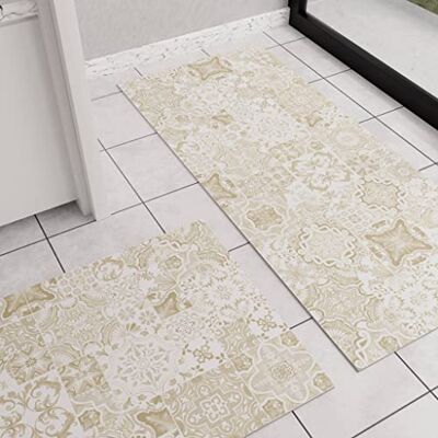 PETTI Artigiani Italiani Kitchen Runner Rug, Vietri Taupe, 52 x 180 cm, Vietri Dove Design, Non-Slip and Dirt-Repellent Backing PETTI Artigiani Italiani Kitchen Runner Rug, Vietri Taupe, 52 x 180 cm, Vietri Dove Design, Non-Slip and Dirt-Repellent Backing