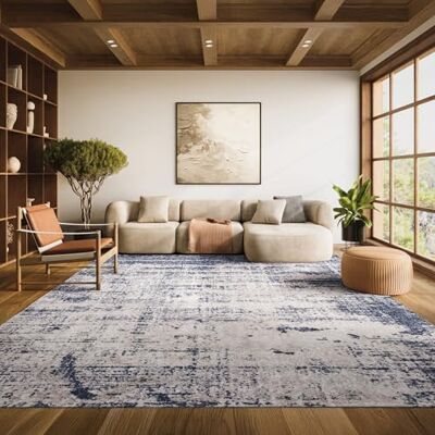 Brianna Model - Gold & Navy Blue Jute Rug - 183x274cm Brianna Model - Gold & Navy Blue Jute Rug - 183x274cm
