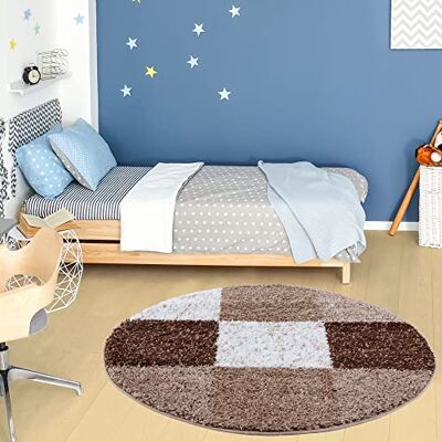 THE RUGS - Myshaggy Collection Rugs Geometric Design 381 - Brown THE RUGS - Myshaggy Collection Rugs Geometric Design 381 - Brown