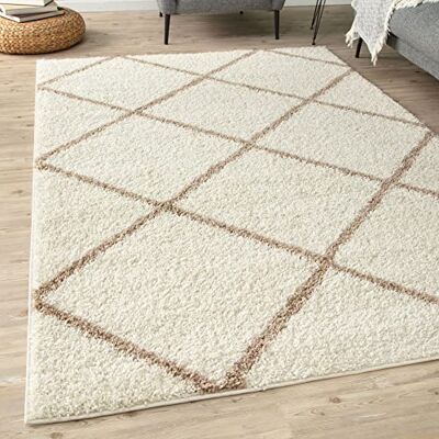 THE RUGS - Myshaggy Diamond Design 383 IB - Ivory Beige THE RUGS - Myshaggy Diamond Design 383 IB - Ivory Beige