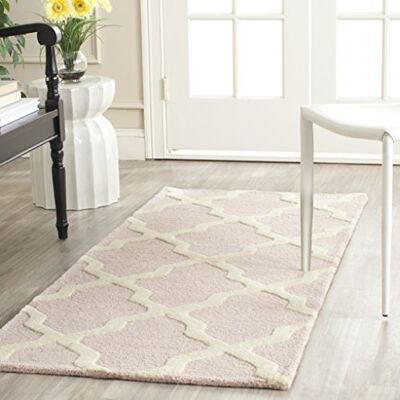 Safavieh Pink Wool Rug - Rectangular Style Safavieh Pink Wool Rug - Rectangular Style