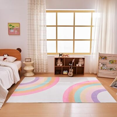 Sonive Rainbow Rug Soft Non-Slip Area Rug Washable Floor Carpet for Bedroom, Living Room, Playroom 160x230cm Sonive Rainbow Rug Soft Non-Slip Area Rug Washable Floor Carpet for Bedroom, Living Room, Playroom 160x230cm