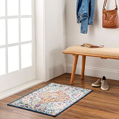 Livabliss Asmara Vintage Rug Runner Rugs Living Room 60x90 cm, Hallway, Kitchen Area Traditional Multicoloured Boho Rug, Easy Care Bohemian Large Rug, Blue and Orange Rug Livabliss Asmara Vintage Rug Runner Rugs Living Room 60x90 cm, Hallway, Kitchen Area Traditional Multicoloured Boho Rug, Easy Care Bohemian Large Rug, Blue and Orange Rug