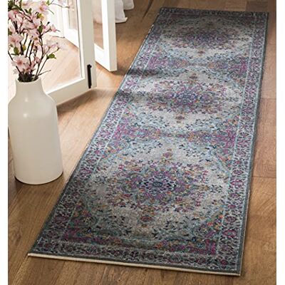 Safavieh Vintage Inspired Indoor Woven Runner Area Rug, Artisan Collection, ATN334, in Grey / Fuchsia, 66 X 244 cm for Living Room, Bedroom or Any Indoor Space Safavieh Vintage Inspired Indoor Woven Runner Area Rug, Artisan Collection, ATN334, in Grey / Fuchsia, 66 X 244 cm for Living Room, Bedroom or Any Indoor Space