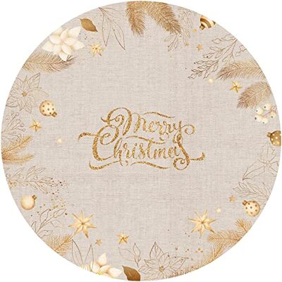 FLOORART Vinyl Christmas Rug - Gold, Non-slip, Easy to Clean - Floor Mat FLOORART Vinyl Christmas Rug - Gold, Non-slip, Easy to Clean - Floor Mat