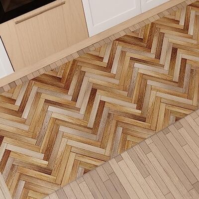 PETTI Artigiani Italiani Kitchen Rug, Non Slip Washable Kitchen Rug, Kitchen Runner Rug, Kitchen Runner Rug, 52 x 340 cm, Parquet Design 01, 100% Made in Italy PETTI Artigiani Italiani Kitchen Rug, Non Slip Washable Kitchen Rug, Kitchen Runner Rug, Kitchen Runner Rug, 52 x 340 cm, Parquet Design 01, 100% Made in Italy