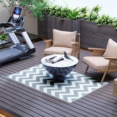 Outsunny - Outdoor Rug - Grey White - 1.2x1.8m - Rug Outsunny - Outdoor Rug - Grey White - 1.2x1.8m - Rug