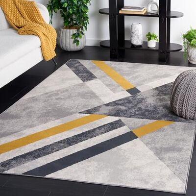 Safavieh Modern Rug - Gray/Gold/Black - 90x150cm Safavieh Modern Rug - Gray/Gold/Black - 90x150cm