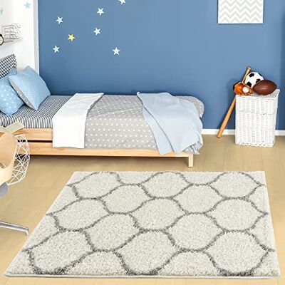 THE RUGS - Myshaggy Collection Trellis Design - Ivory - Rug THE RUGS - Myshaggy Collection Trellis Design - Ivory - Rug
