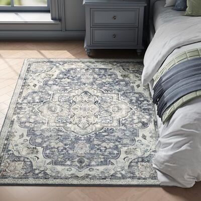 SONGMICS HOME Area Rug, 120 x 170 cm Rug for Bedroom, Non-Slip Carpet, Traditional Vintage Style, Home Decor, for Living Room, Kitchen, Dining Room, Machine Washable, Dove Grey TAR032G01 SONGMICS HOME Area Rug, 120 x 170 cm Rug for Bedroom, Non-Slip Carpet, Traditional Vintage Style, Home Decor, for Living Room, Kitchen, Dining Room, Machine Washable, Dove Grey TAR032G01
