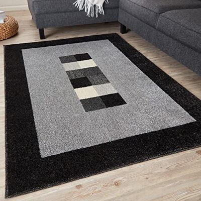 THE RUGS Ephesus Collection Modern Rugs Grey Black - 7439GB - Rug THE RUGS Ephesus Collection Modern Rugs Grey Black - 7439GB - Rug