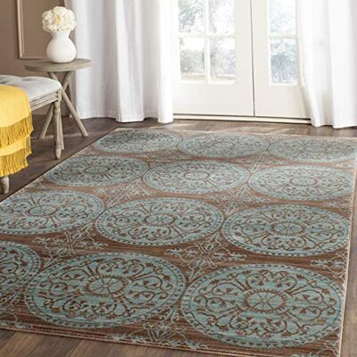NADUVI Taryn Brown Rug - Mediterranean Tile Pattern NADUVI Taryn Brown Rug - Mediterranean Tile Pattern