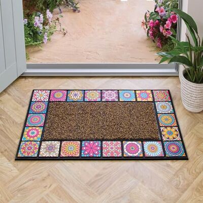 Coopers of Stortford Moroccan Summer Tiles Doormat Non-Slip Indoor Coopers of Stortford Moroccan Summer Tiles Doormat Non-Slip Indoor