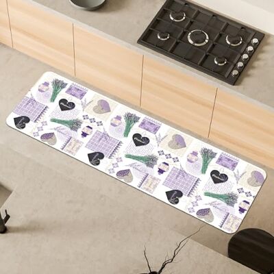 Comart , Malaga Kitchen Rug, Non-Slip PVC Washable Rug, Lavender Decoration, 55 x 170 cm Comart , Malaga Kitchen Rug, Non-Slip PVC Washable Rug, Lavender Decoration, 55 x 170 cm