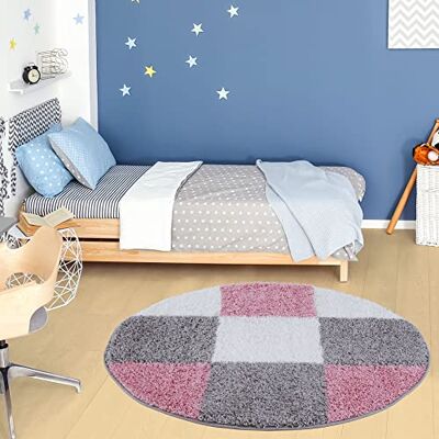 THE RUGS - Myshaggy Collection Rugs Geometric Design - Pink THE RUGS - Myshaggy Collection Rugs Geometric Design - Pink