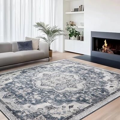 SONGMICS HOME Area Rug, 160 x 230 cm Rug for Bedroom, Non-Slip Carpet, Traditional Vintage Style, Home Decor, for Living Room, Kitchen, Dining Room, Machine Washable, Dove Grey TAR033G01 SONGMICS HOME Area Rug, 160 x 230 cm Rug for Bedroom, Non-Slip Carpet, Traditional Vintage Style, Home Decor, for Living Room, Kitchen, Dining Room, Machine Washable, Dove Grey TAR033G01