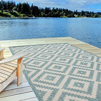 THE RUGS - Ecology Collection Outdoor Rug - Aqua THE RUGS - Ecology Collection Outdoor Rug - Aqua