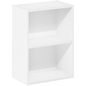 Furinno LUDER Book Shelf, 2-Tier Modern Bookshelf, Open Shelves Bookcase 9 x 16 x 21, for Living Room, Bedroom, Home Office, White Furinno LUDER Book Shelf, 2-Tier Modern Bookshelf, Open Shelves Bookcase 9 x 16 x 21, for Living Room, Bedroom, Home Office, White