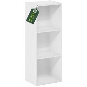Furinno Pasir 3-Tier No Tool Assembly Open Shelf Bookcase, White Furinno Pasir 3-Tier No Tool Assembly Open Shelf Bookcase, White