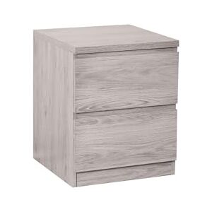 Julian Bowen Jupiter 2 Drawer Bedside, Grey Oak Julian Bowen Jupiter 2 Drawer Bedside, Grey Oak