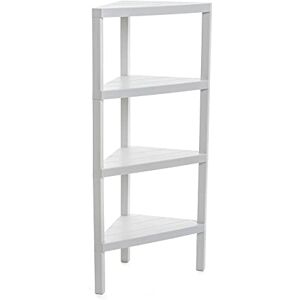 TATAY Corner Shelving Unit with 4 Tiers Moisture-Resistant Includes Screws and Compatible with Quick Fix System Suitable for Indoor and Outdoor Use Holds up to 32kg Lombok Model White TATAY Corner Shelving Unit with 4 Tiers Moisture-Resistant Includes Screws and Compatible with Quick Fix System Suitable for Indoor and Outdoor Use Holds up to 32kg Lombok Model White