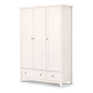 Julian Bowen Surf White Wood Maine 3 Door Combination Wardrobe Julian Bowen Surf White Wood Maine 3 Door Combination Wardrobe