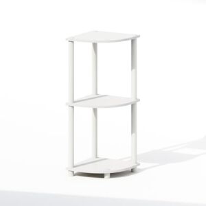 Furinno TURN-N-TUBE Corner Shelf, 3-Tier Corner Bookshelf, Display Storage Shelves with Open Shelves, for Organization and Storage, Living Room, Home Office, Garage, White Furinno TURN-N-TUBE Corner Shelf, 3-Tier Corner Bookshelf, Display Storage Shelves with Open Shelves, for Organization and Storage, Living Room, Home Office, Garage, White
