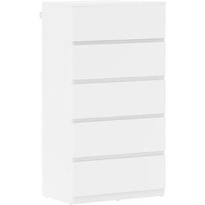HOMCOM Chest of Drawers, 5 Drawers Storage Cabinet Floor Tower Cupboard for Bedroom Living Room, White HOMCOM Chest of Drawers, 5 Drawers Storage Cabinet Floor Tower Cupboard for Bedroom Living Room, White