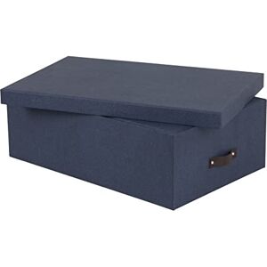Bigso Box of Sweden Set of 3 Storage Boxes with Lids Linen Look Organiser Box for Clothes, Office Equipment and More Wardrobe Storage Boxes with Handles for Bedding or Seasonal Clothing Blue Bigso Box of Sweden Set of 3 Storage Boxes with Lids Linen Look Organiser Box for Clothes, Office Equipment and More Wardrobe Storage Boxes with Handles for Bedding or Seasonal Clothing Blue