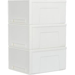 Cetomo 50L*3 Plastic Storage Drawers Unit, Office Desk Organizers, Drawer Organizer, Storage Box, Stackable Tower for Desktop, Cosmetics, Bedroom, Large, Durable PP, BPA Free, White, 50L-3 Pack Cetomo 50L*3 Plastic Storage Drawers Unit, Office Desk Organizers, Drawer Organizer, Storage Box, Stackable Tower for Desktop, Cosmetics, Bedroom, Large, Durable PP, BPA Free, White, 50L-3 Pack