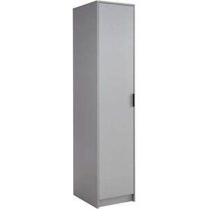 Home Source 1 Door Wardrobe with Clothes Hanging Rail Storage Shelf Bedroom Organiser, Grey Home Source 1 Door Wardrobe with Clothes Hanging Rail Storage Shelf Bedroom Organiser, Grey