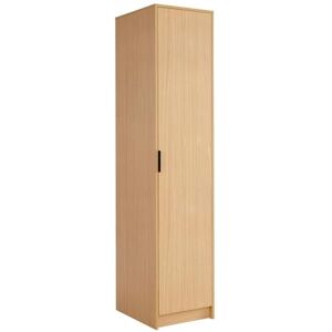 Home Source 1 Door Wardrobe with Clothes Hanging Rail Storage Shelf Bedroom Organiser, Oak Effect Home Source 1 Door Wardrobe with Clothes Hanging Rail Storage Shelf Bedroom Organiser, Oak Effect