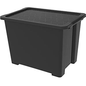 Rotho Evo Easy Storage box 65l with lid, Plastic (PP recycled), black, 65l (58.5 x 39.0 x 41.2 cm) Rotho Evo Easy Storage box 65l with lid, Plastic (PP recycled), black, 65l (58.5 x 39.0 x 41.2 cm)