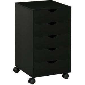 HOMCOM Mobile Vertical Filing Cabinet with 5 Drawers for Home Office, Black HOMCOM Mobile Vertical Filing Cabinet with 5 Drawers for Home Office, Black