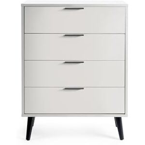 Julian Bowen Alba 4 Drawer Wide Chest-Soft Close, Wood, Grey, 100.5 x 78 x 40 Julian Bowen Alba 4 Drawer Wide Chest-Soft Close, Wood, Grey, 100.5 x 78 x 40