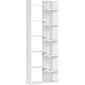 HOMCOM 6-Tier Bookshelf, Modern Bookcase with 11 Open Shelves, Freestanding Decorative Storage Shelving for Home Office and Study, White HOMCOM 6-Tier Bookshelf, Modern Bookcase with 11 Open Shelves, Freestanding Decorative Storage Shelving for Home Office and Study, White