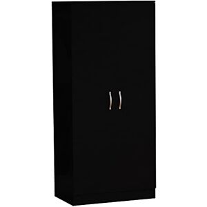 Vida Designs Riano Wardrobe, With Shelf & Hanging Rail Bedroom Storage Furniture (Black, 2 Door) Vida Designs Riano Wardrobe, With Shelf & Hanging Rail Bedroom Storage Furniture (Black, 2 Door)