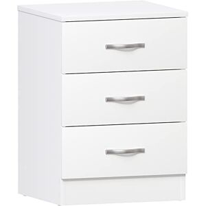 Vida Designs Large White Bedside Cabinet Chest of Drawers, 3 Drawer With Metal Handles & Runners, Unique Anti-Bowing Drawer Support, Riano Bedroom Furniture Vida Designs Large White Bedside Cabinet Chest of Drawers, 3 Drawer With Metal Handles & Runners, Unique Anti-Bowing Drawer Support, Riano Bedroom Furniture