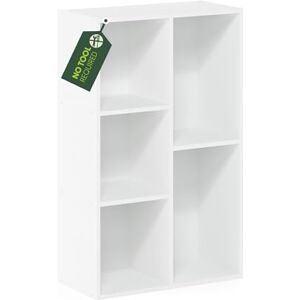 Furinno Luder 5-Cube No Tool Assembly Open Shelf, White Furinno Luder 5-Cube No Tool Assembly Open Shelf, White